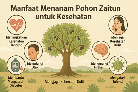Ilustrasi manfaat menanam pohon zaitun.