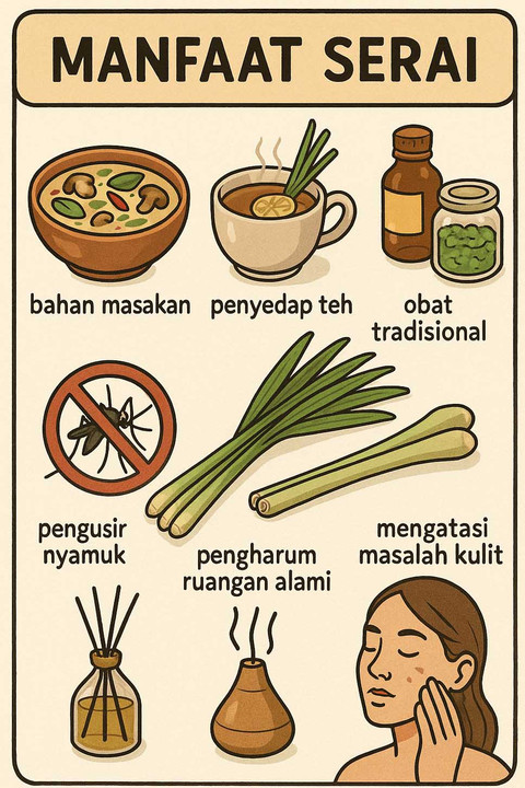 Ilustrasi manfaat menanam serai