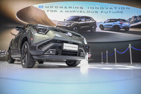 Mobil e Vitara ditampilkan saat Gaikindo Indonesia International Auto Show (GIIAS) 2025 di ICE BSD, Tangerang, Kamis (24/7/2025). Foto: Aditia Noviansyah/kumparan
