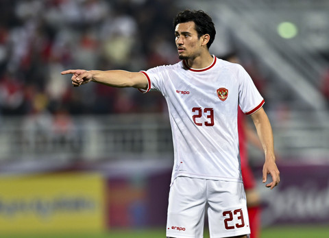 Pemain Timnas Indonesia Nathan Tjoe-A-On. Foto: Noushad Thekkayil/NurPhoto via REUTERS