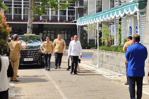 Presiden ketujuh RI Joko Widodo menghadiri reuni Fakultas Kehutanan UGM angkatan 80 di Fakultas Kehutanan UGM, Sabtu (26/7/2025). Foto: Arfiansyah Panji Purnandaru/kumparan