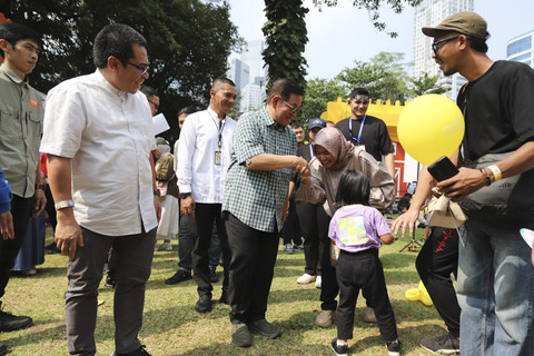 Gubernur DKI Jakarta Pramono Anung tiba menghadiri acara kumparanMOM Festival Hari Anak 2025 di Ex Taman Anggrek, Gelora Bung Karno, Jakarta, Sabtu (26/7/2025). Foto: Iqbal Firdaus/kumparan