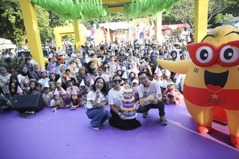 Keseruan Birthday Bash saat kumparanMOM Festival Hari Anak 2025 di Ex Taman Anggrek, GBK, Jakarta, Sabtu (26/7/2025). Foto: Aditia Noviansyah/kumparan