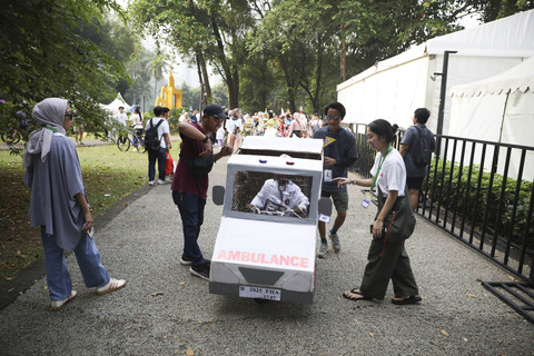 Sejumlah anak mengikuti Pawai Cilik dalam acara kumparanMOM Festival Hari Anak 2025 di Ex Taman Anggrek, GBK, Jakarta, Minggu (27/7/2025). Foto: Aditia Noviansyah/kumparan