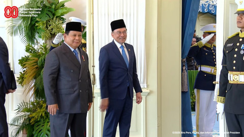 Presiden Prabowo Subianto menerima kunjungan PM Malaysia Anwar Ibrahim di Istana Merdeka, Jakarta, Selasa (29/7/2025). Foto: Youtube/Sekretariat Presiden