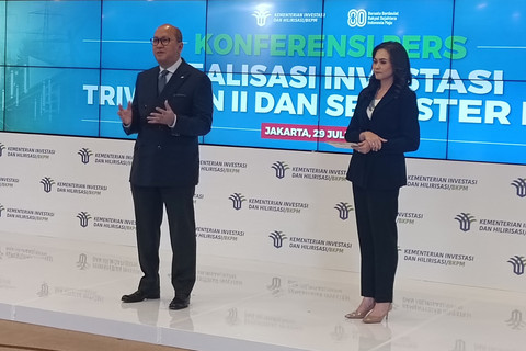 Menteri Investasi dan Hilirisasi/Kepala BKPM dan Hilirisasi Rosan Roeslani dalam konferensi pers di kantornya, Jakarta, Selasa (29/7/2025). Foto: Muhammad Fhandra/kumparan