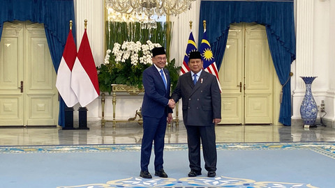 Presiden Prabowo Subianto menerima kunjungan PM Malaysia Anwar Ibrahim di Istana Merdeka, Jakarta, Selasa (29/7/2025). Foto: Zamachsyari/kumparan