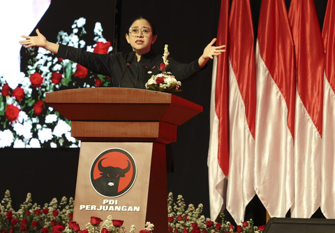 Ketua DPP PDIP Puan Maharani mengisi pembekalan di Bimtek partai PDIP hari pertama di Bali, Rabu (30/7/2025). Foto: PDIP
