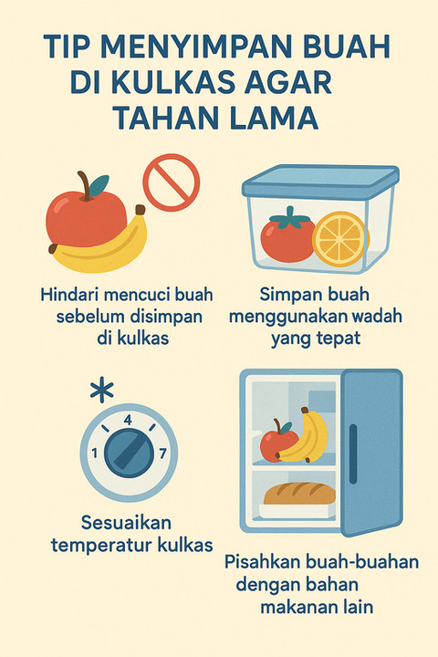 Ilustrasi Tip Menyimpan Buah di Kulkas agar Tahan Lama