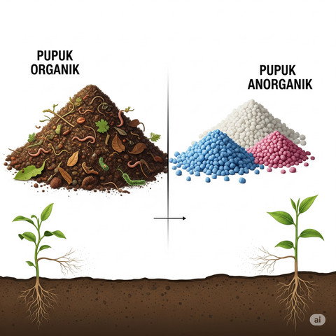 Ilustrasi Apa Perbedaan Pupuk Organik dan Anorganik untuk Tanaman Hias?