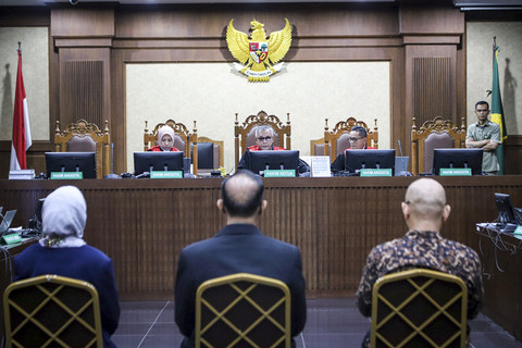 Suasana sidang lanjutan pemeriksaan saksi kasus dugaan korupsi kerja sama usaha (KSU) dan akuisisi PT Jembatan Nusantara oleh PT ASDP Indonesia Ferry (Persero), di Pengadilan Tipikor Jakarta, Kamis (31/7/2025). Foto: Iqbal Firdaus/kumparan