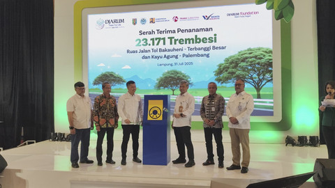 Program Director BLDF, Jemmy Chayadi, dalam acara Serah Terima Penanaman 23.171 Trembesi di Bandar Lampung, Kamis (31/7/2025). Foto: Jonathan Devin/kumparan