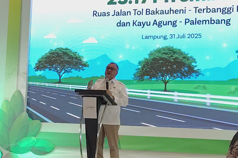 Deputi Bidang Pengendalian Perubahan Iklim dan Tata Kelola Nilai Ekonomi Karbon KLH, Ary Sudijanto, di acara Serah Terima Penanaman 23.171 Trembesi di Bandar Lampung, Kamis (31/7/202). Foto: Jonathan Devin/kumparan