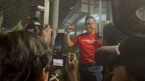Sekretaris Jenderal PDIP Hasto Kristiyanto resmi bebas dari Rutan KPK di Gedung Merah Putih, Jakarta Selatan, Jumat (1/8/2025). Foto: Nasywa Athifah/kumparan