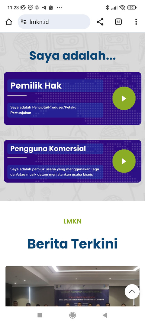Mekanisme pembayaran royalti untuk pengguna komersial.   Foto: Dok: www.lmkn.id