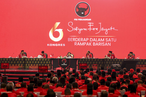 Suasana jalannya persidangan hari kedua Kongres ke-6 PDI Perjuangan di Bali Nusa Dua Convention Center (BNDCC), Nusa Dua, Badung, Bali, Sabtu (2/8/2025). Foto: Monang Sinaga/ ANTARA FOTO