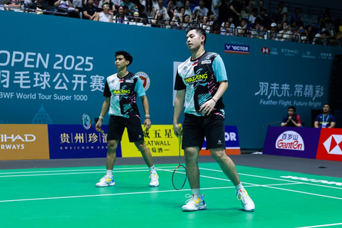 Sabar Karyaman Gutama/Reza Pahlevi di China Open 2025. Foto: PBSI