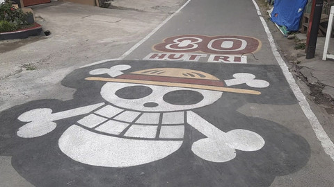 Mural One Piece di jalan Kampung Losari RT 04/RW 02, Kelurahan Semanggi, Kecamatan Pasar Kliwon, Solo, Senin (4/8/2025). Foto: Dok. Istimewa