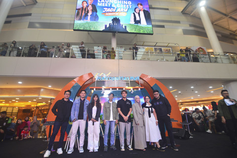 Lesti Kejora dan Rizky Billar di konferensi pers program Jadi Aku Sebentar Saja di Cileungsi, Bogor, Selasa (5/8/2025). Foto: Dok. Istimewa