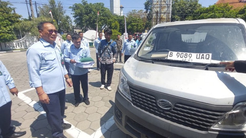 Satu mobil Pikap Esemka Bima, jadi bukti dalam perkara Wanprestasi Mobil Esemka dengan tergugat Presiden ke-7 Joko Widodo (Jokowi) di PN Solo, Rabu (6/8/2025). Foto: Dok. kumparan