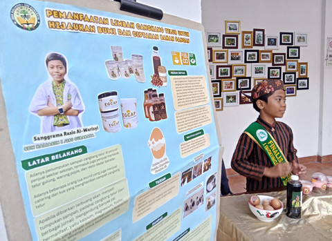 Kisah Siswa SD di Surabaya Olah 200 Kg Cangkang Telur Jadi Pupuk hingga Puding