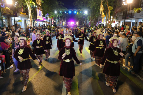 Kontingen dari Kota Palembang yang tampil di Street Performance JKPI, Yogyakarta/ist.