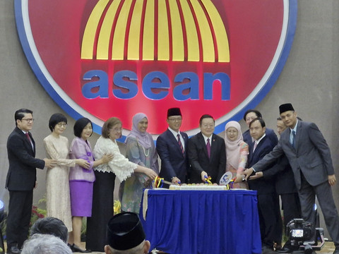 Menlu Sugiono menghadiri ASEAN Day di Sekretariat ASEAN, Jakarta, Jumat (8/8/2025). Foto: Nadia Riso/kumparan
