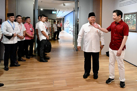 Presiden Republik Indonesia, Prabowo Subianto menghadiri Parade Hari Nasional Singapura 2025 yang digelar di National Gallery, Singapura, pada Sabtu, 9 Agustus 2025.  Foto: Cahyo - Biro Pers Sekretariat Presiden