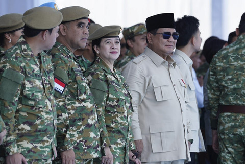 Ketua DPR RI, Puan Maharani saat mengikuti Upacara Gelar Pasukan Operasional dan Kehormatan Militer di Batujajar, Minggu (10/8/2025). Foto: Dok. Istimewa