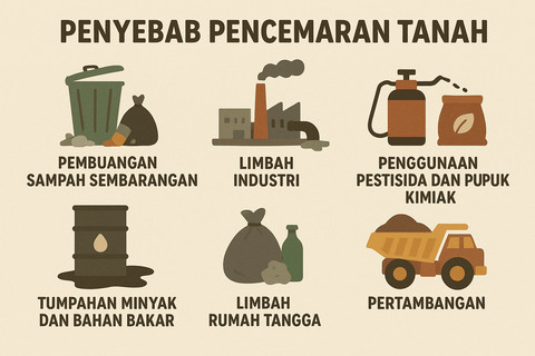 Ilustrasi Partisipasi Dalam Mengatasi Pencemaran Tanah.