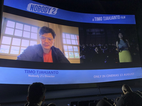 Timo Tjahjanto dalam konferensi pers film Nobody 2 di Thamrin, Jakarta Pusat, Senin (11/8/2025) malam. Foto: Vincentius Mario/kumparan