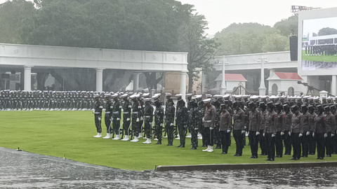 Suasana Gladi Kotor Paskibraka peringatan HUT ke-80 RI di Istana Merdeka, Jakarta Pusat, Selasa (12/8/2025). Foto: Zamachsyari/kumparan