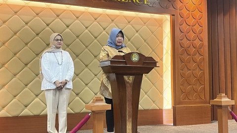 Sekretaris Jenderal MPR RI Siti Fauziah saat konferensi pers di Kompleks Parlemen, Senayan, Jakarta, Rabu (13/8/2025). Foto: Nasywa Athifah/kumparan