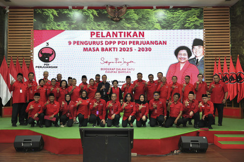 Pelantikan pengurus DPP PDIP periode 2025-2030, Kamis (14/8/2025). Foto: PDIP