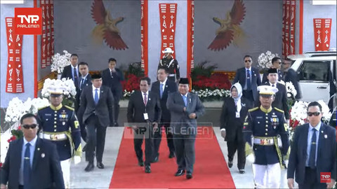 Presiden RI Prabowo Subianto menghadiri Sidang Tahunan MPR dan Sidang Bersama DPR dan DPD Tahun 2025 di gedung Parlemen, Jakarta, Jumat (15/8). Foto: YouTube/ TVR Parlemen