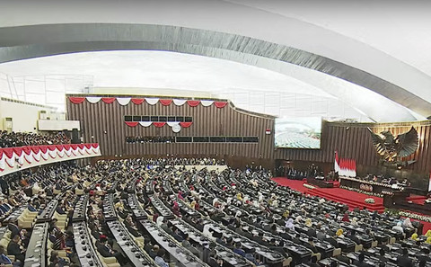 Suasana Sidang Tahunan MPR/DPR 2025 di Gedung Nusantara, kompleks Parlemen, Senayan, Jakarta, Jumat (15/8/2025). Foto: Youtube/TV Parlemen