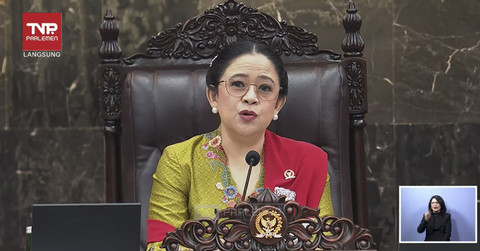 Ketua DPR RI Puan Maharani menyampaikan pidato saat Sidang Tahunan MPR/DPR RI 2025 di Gedung Nusantara, Kompleks Parlemen, Jakarta, Jumat (15/8/2025). Foto: Youtube/TV Parlemen