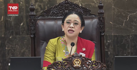 Ketua DPR RI Puan Maharani menyampaikan pidato saat Sidang Tahunan MPR/DPR RI 2025 di Gedung Nusantara, Kompleks Parlemen, Jakarta, Jumat (15/8/2025). Foto: Youtube/TV Parlemen