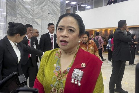Ketua DPR RI Puan Maharani menjawab pertanyaan wartawan saat ditemui usai  Sidang Tahunan MPR/DPR RI 2025 di Gedung Nusantara, Kompleks Parlemen, Jakarta, Jumat (15/8/2025). Foto: Haya Syahira/kumparan