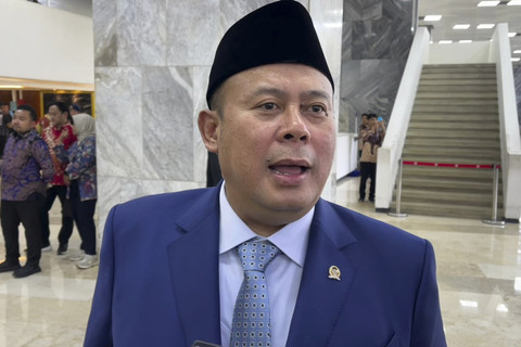 Wakil Ketua DPR RI Cucun Ahmad Syamsul Rijal menjawab pertanyaan wartawan saat ditemui usai  Sidang Tahunan MPR/DPR RI 2025 di Gedung Nusantara, Kompleks Parlemen, Jakarta, Jumat (15/8/2025). Foto: Haya Syahira/kumparan