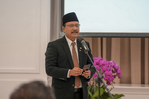 Mensos Saifullah Yusuf (Gus Ipul) usai hadiri Sidang Tahunan MPR/DPR di Kompleks Parlemen Senayan, Jumat (15/8/2025). Foto: Dok. Kemensos