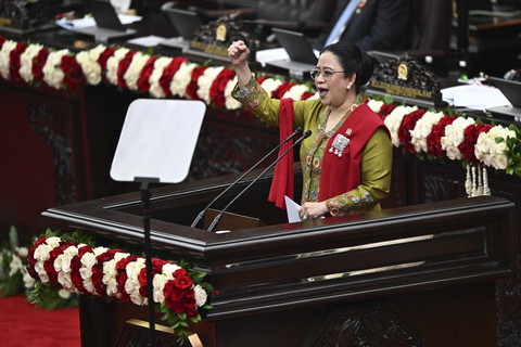 Ketua DPR Puan Maharani menyampaikan pidato dalam Sidang Paripurna Pembukaan Masa Persidangan I DPR Tahun... </div>
<div class=