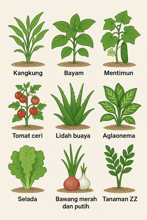 Ilustrasi Tanaman Kebun yang Mudah Dirawat