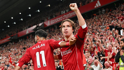 Liverpool menang 4-2 atas Bournemouth di laga pembuka Liga Inggris 2025/26 yang digelar di Stadion Anfield pada Sabtu (16/8) dini hari WIB. Foto: Twitter @LFC