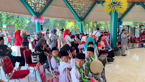 Suasana perayaan HUT ke-80 RI di Setu Babakan, Jagakarsa, Jakarta Selatan, Sabtu (16/8/2025). Foto: Nasywa Athifah/kumparan
