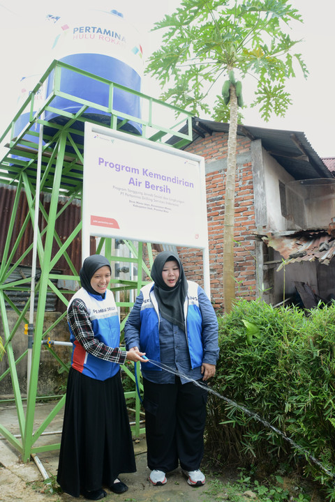 Program Kemandirian Air Bersih dari Pertamina Drilling untuk masyarakat di Desa Minas Jaya, Kecamatan Minas, Kabupaten Siak, Riau. Foto: Dok. Pertamina