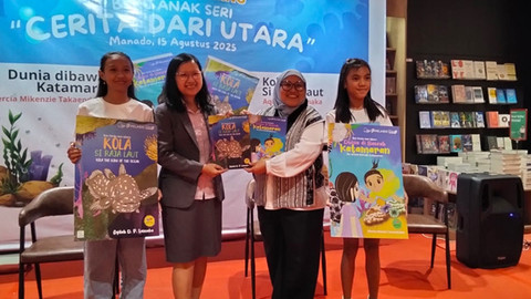 Peluncuran buku cerita anak karya 2 anak asli Pulau Bunaken yang bercerita tentang keindahan laut Bunaken. 