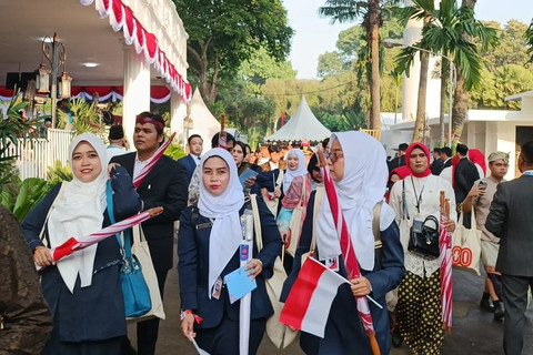 Suasana jelang upacara peringatan HUT ke-80 RI di Istana Merdeka, Jakarta, Minggu (17/8/2025). Foto: Zamachsyari/kumparan
