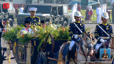Prosesi Kirab Bendera Pusaka di Monas, Jakarta, Minggu (17/8/2025). Foto: YouTube/ Sekretariat Presiden