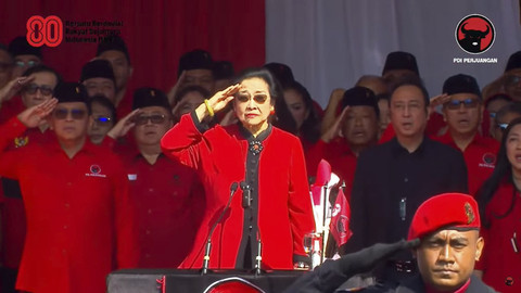 Suasana upacara peringatan HUT ke-80 RI di Sekolah Partai PDIP, Lenteng Agung, Jakarta, Minggu (17/8/2025). Foto: YouTube/ PDIP